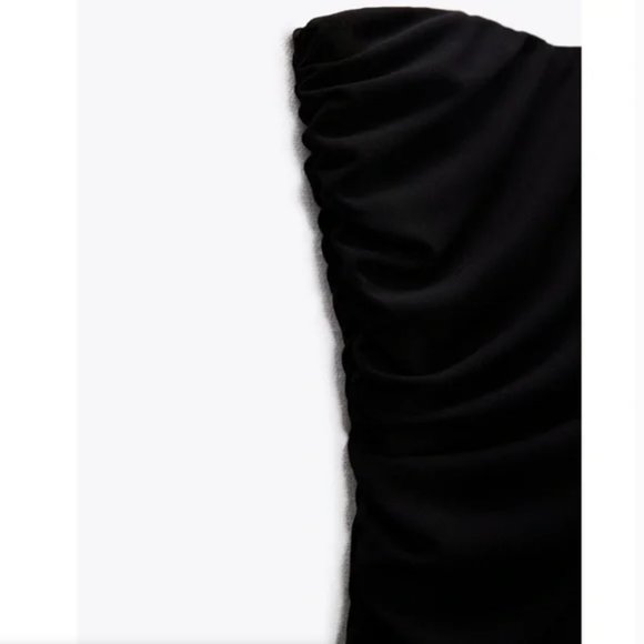 NWT Zara draped midi dress black - Picture 5 of 7